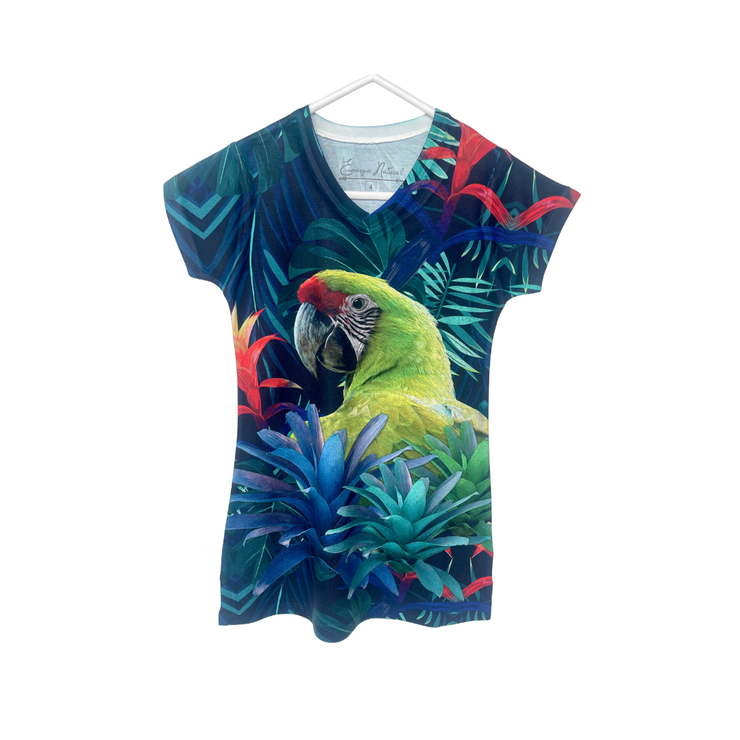 Vestido Vainilla Infantil Lapa Verde con Bromelias