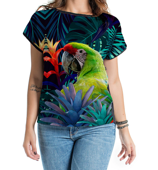 Blusa Mullet Lapa Verde con Bromelias