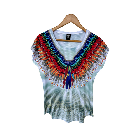 Blusa Capricho Plumas de Colores