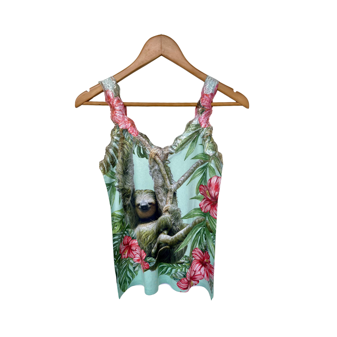 Blusa Regata Renda Perezoso