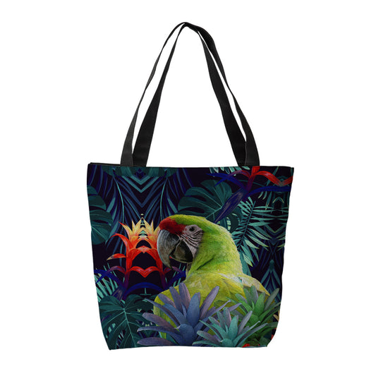 Bolsa Satinada Lapa Verde con Bromelias