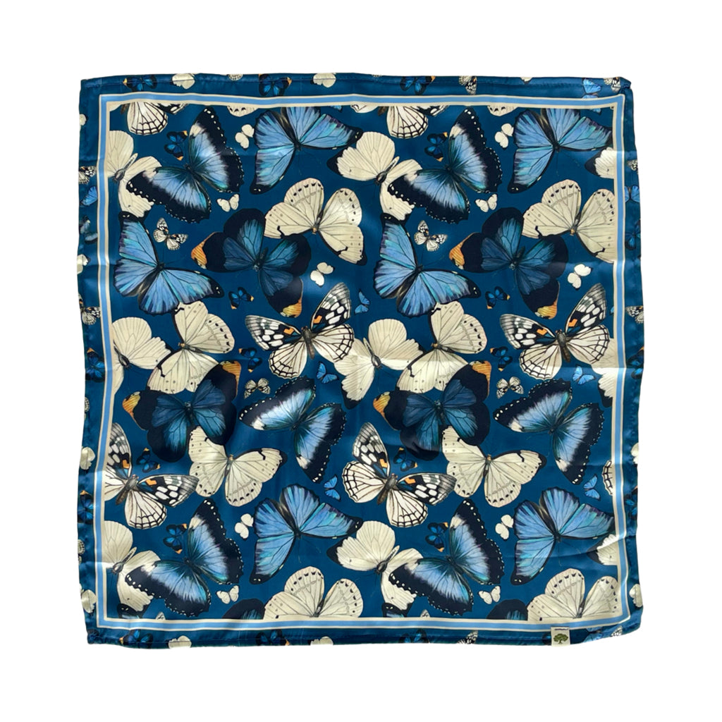 Mascada Mariposas Fondo Azul