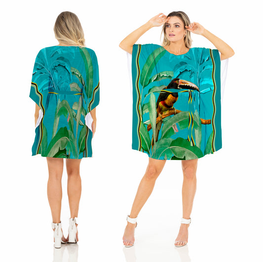 Salida de Baño Amplia Kaftan Araçari Collarejo Fondo Aqua