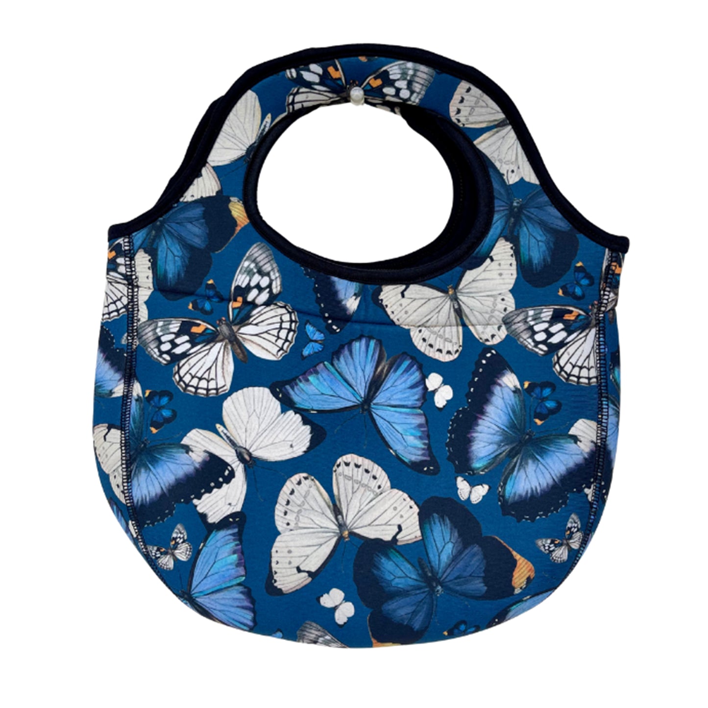 Lonchera Neopreno Mariposas Fondo Azul