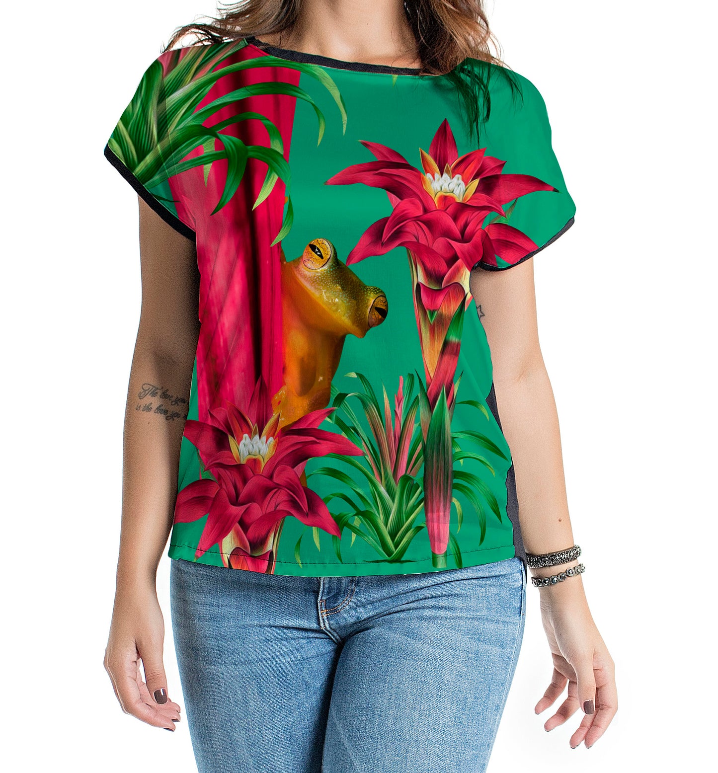 Blusa Mullet Rana Cristal con Bromelias