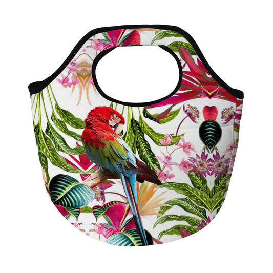 Lonchera Neopreno Lapa Roja con Flores